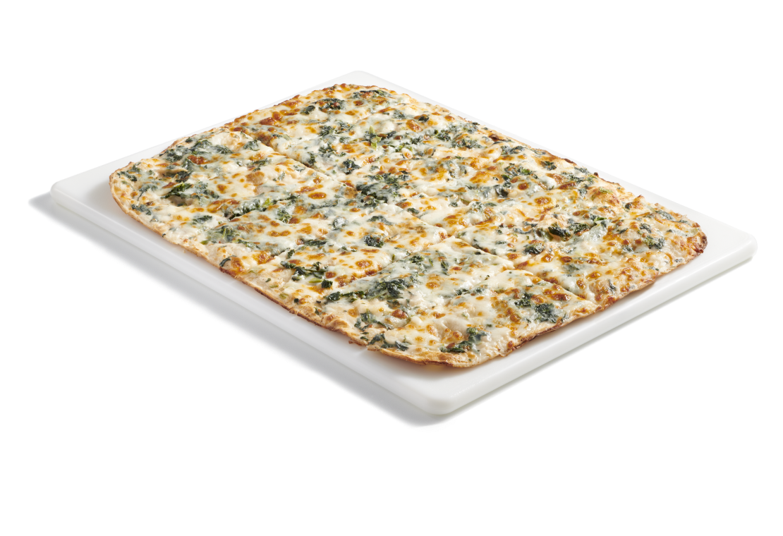 Spinach Alfredo Thin Crust Flatbread Pizza Cicis Pizza
